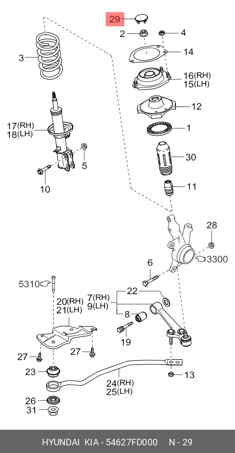 54627-FD000 HYUNDAI KIA Крышка-передн.