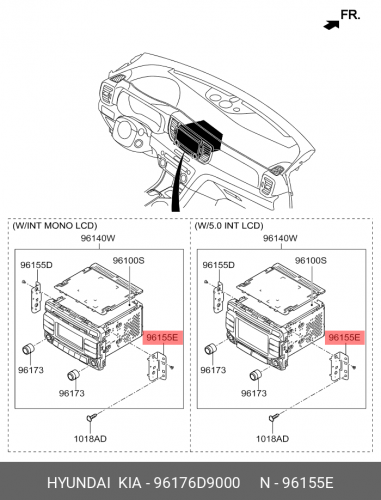 96176-D9000 HYUNDAI KIA Bracket-set mtg,rh