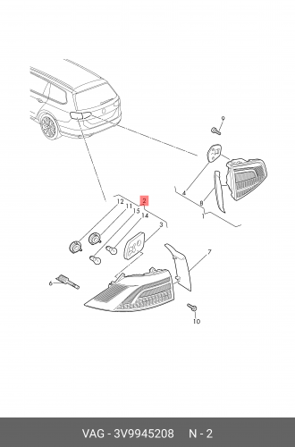 3V9945208 VAG Задний фонарь