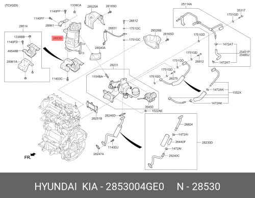 28530-04GE0 HYUNDAI KIA Катализатор