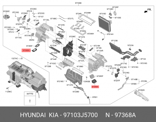97103-J5700 HYUNDAI KIA Крышка-пылезащитная а, заднего обогревателя, прав.