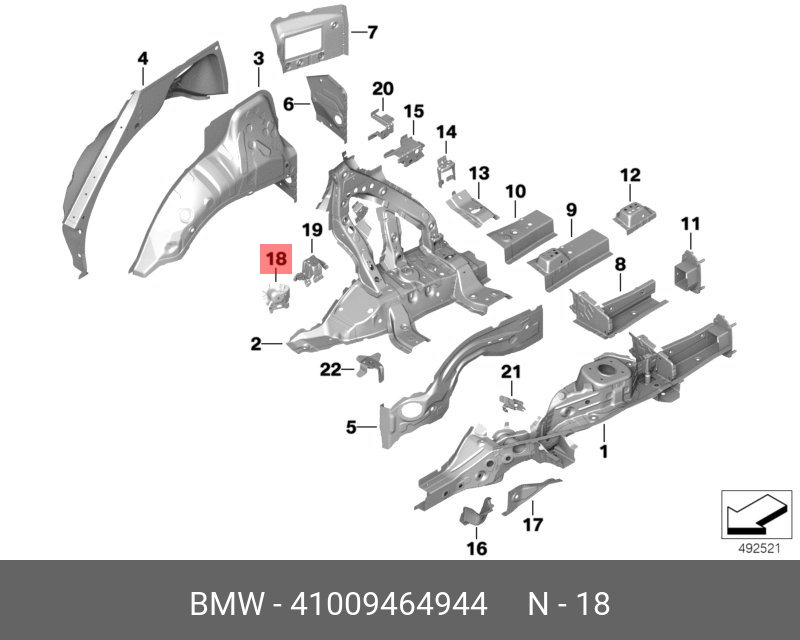 41009464944 BMW Основание крепления ремня безопасн. П