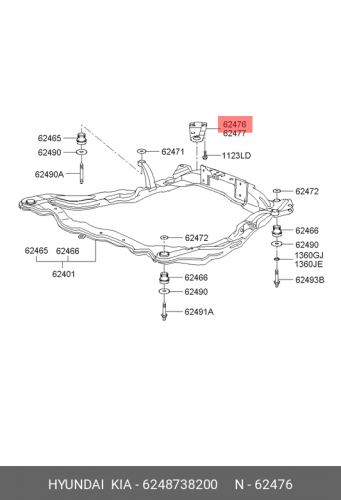 62487-38200 HYUNDAI KIA Кронштейн балки