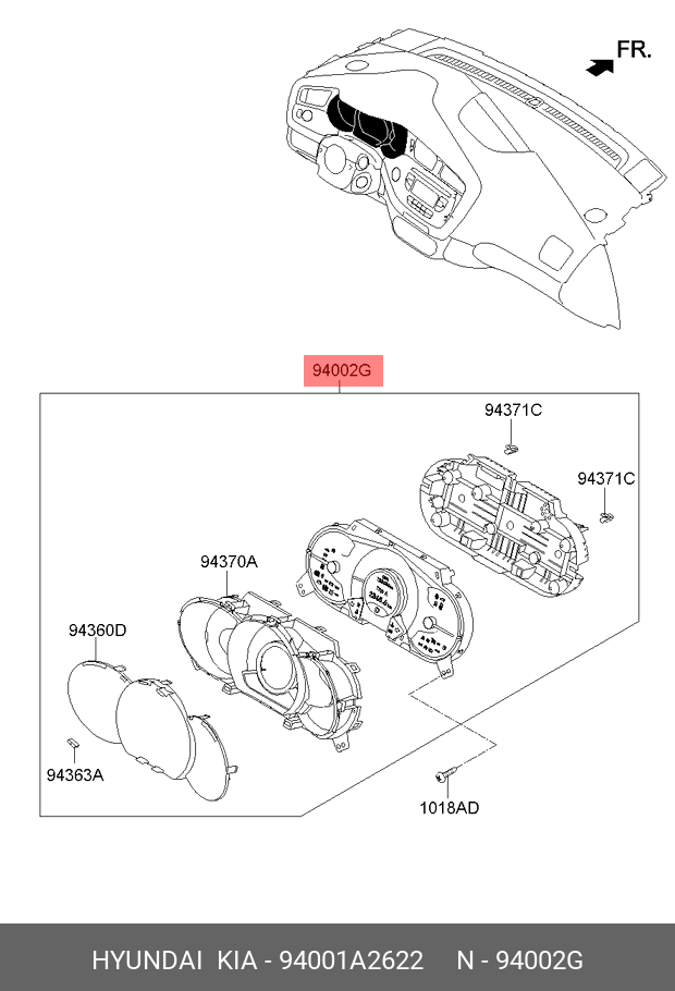 94001-A2622 HYUNDAI KIA Счетчик-комбинир.
