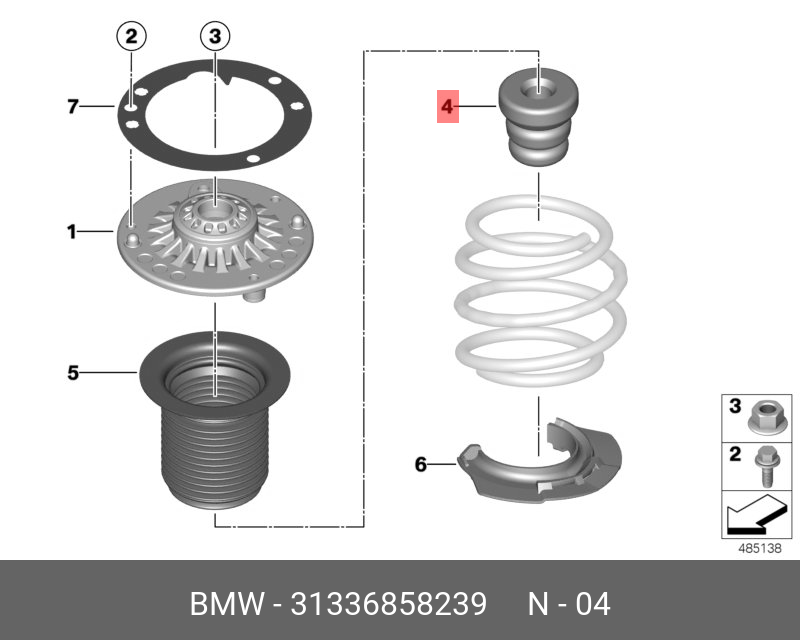 31336858239 BMW Дополнительный амортизатор Пд