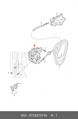 5TC837015A VAG Замок двери