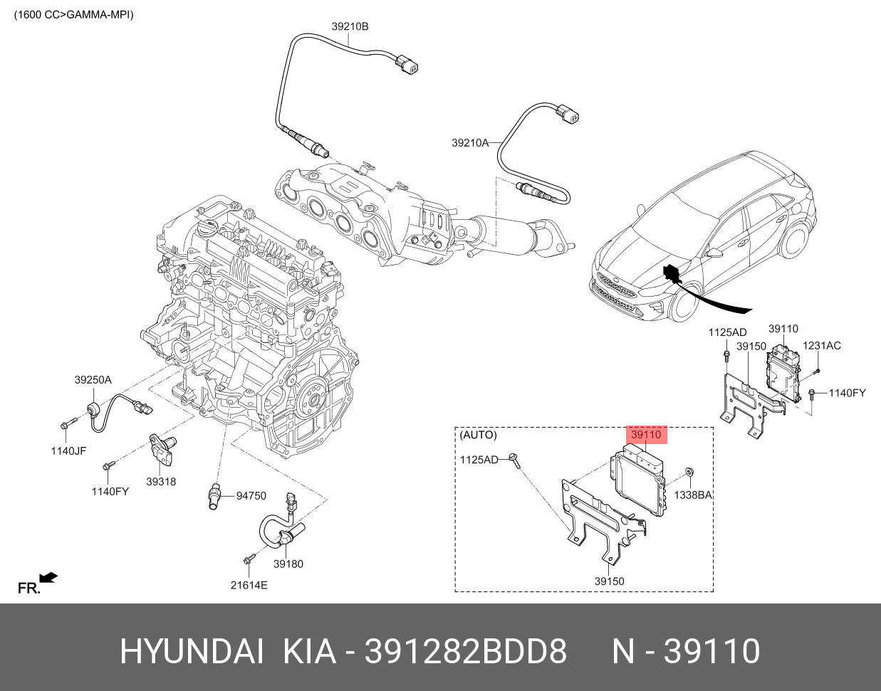 39128-2BDD8 HYUNDAI KIA Электронный блок управления двигателем
