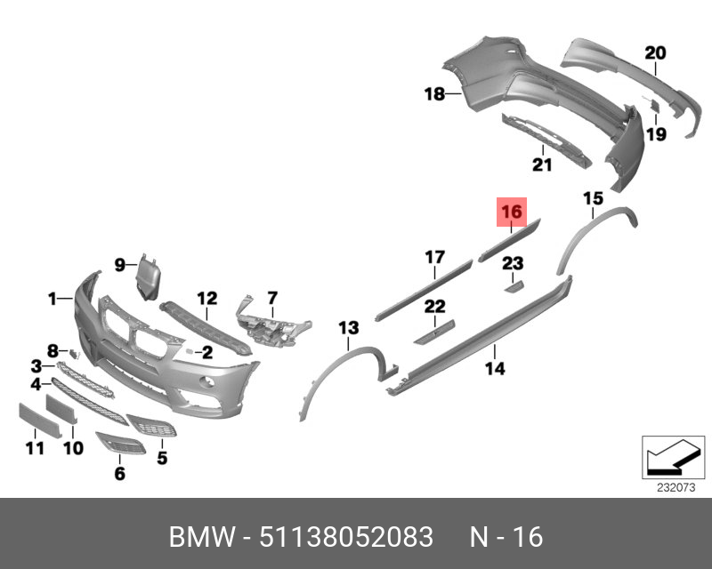 51138052083 BMW Защитная планка двери Л Зд