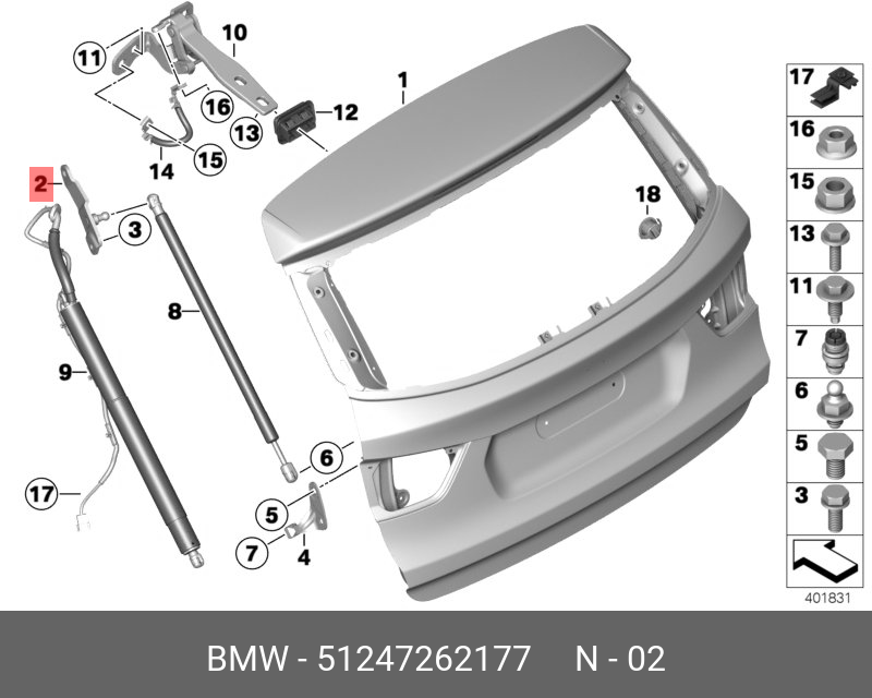 51247262177 BMW Кронштейн Л Зд