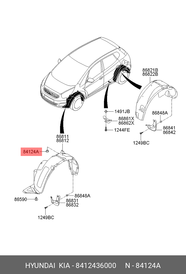 84124-36000 HYUNDAI KIA Фиксатор