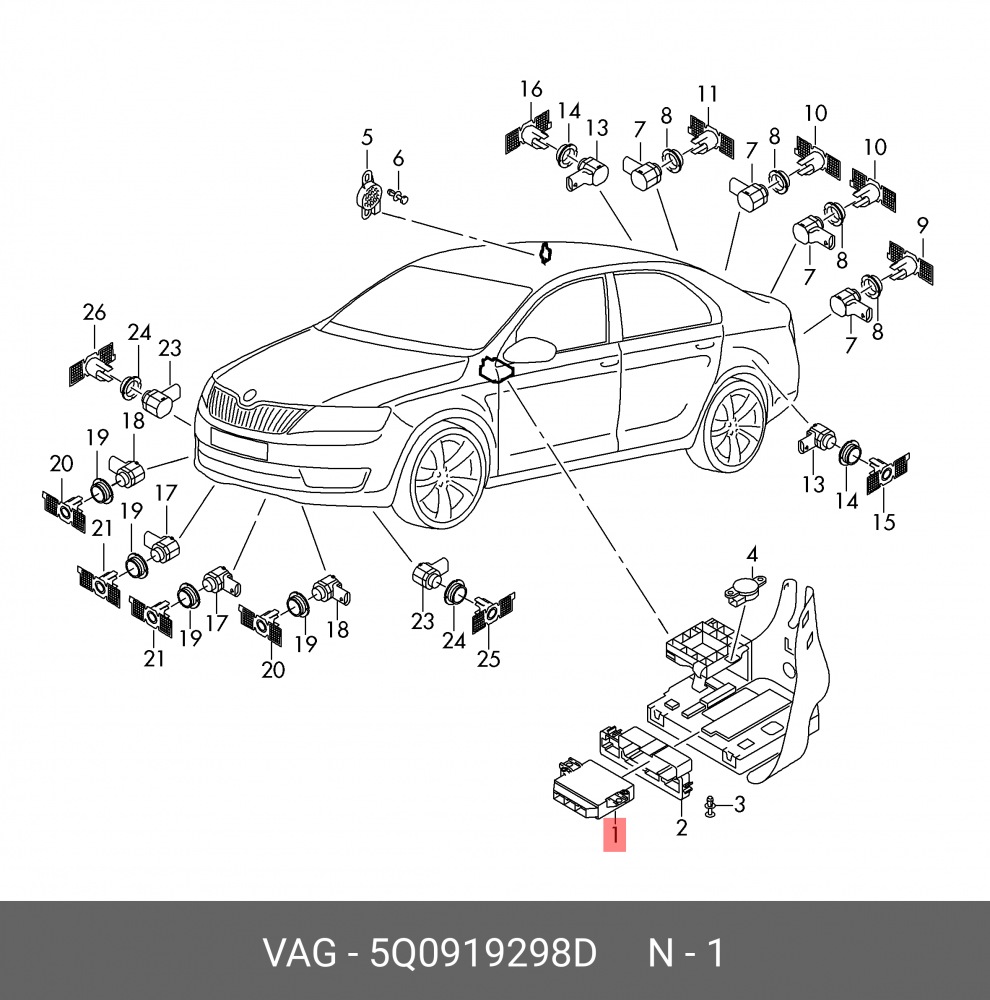 5Q0919298D VAG Бу парковочного автопилота