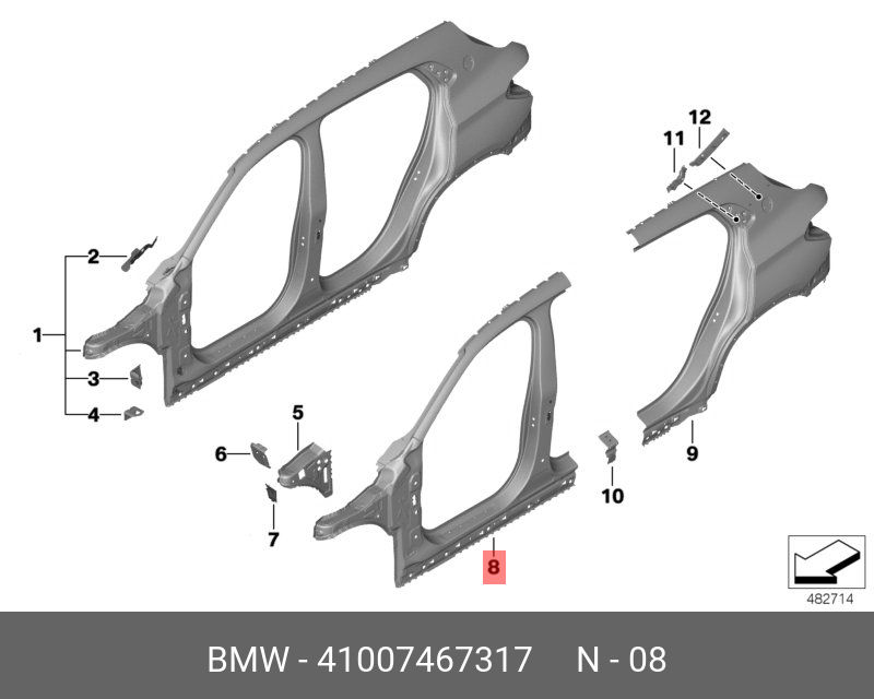 41007467317 BMW Передняя стойка Л Наруж