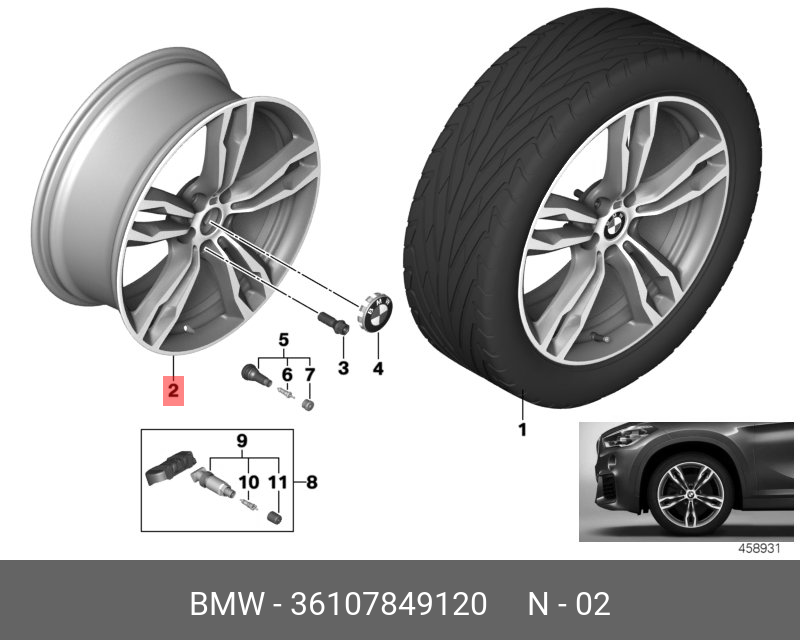 36107849120 BMW Колесный диск легкосплавный orbit-grey