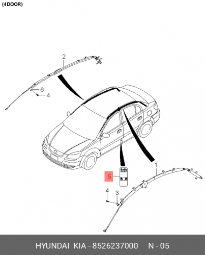 85262-37000 HYUNDAI KIA Label-body pillar side a/bag )