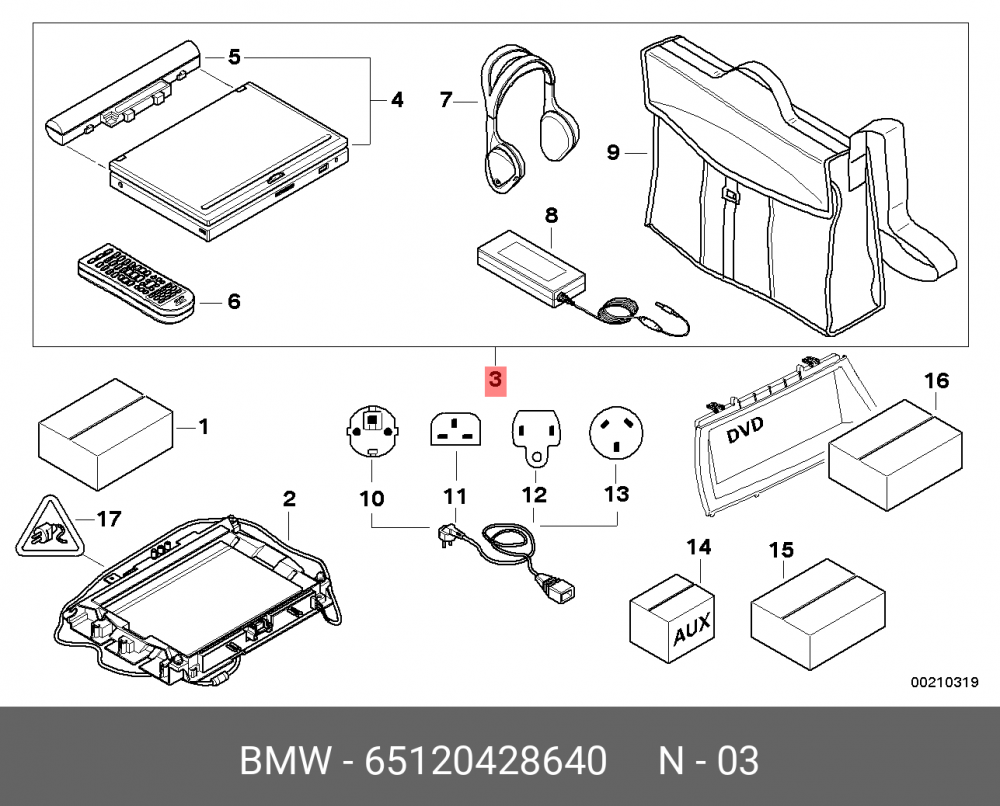 65120428640 BMW DVD-система Portable