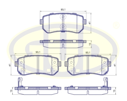 GBP120902 G.U.D Колодки тормозные задние hyu i20 08-/i30 07-12/ ix35 10-/tuscon 04-10/ kia sportage 10-