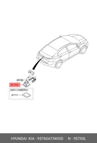 95760-A7540-3D HYUNDAI KIA Камера-задн.