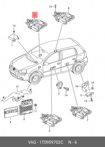 1T0959702C VAG Эл.двигатель стеклоподъёмника