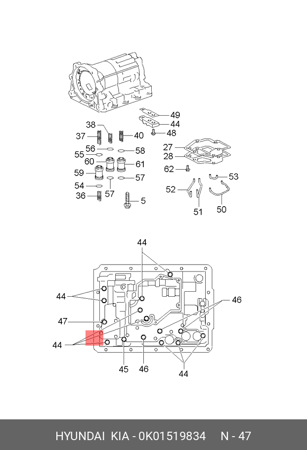 0K015-19834 HYUNDAI KIA Болт-фланец