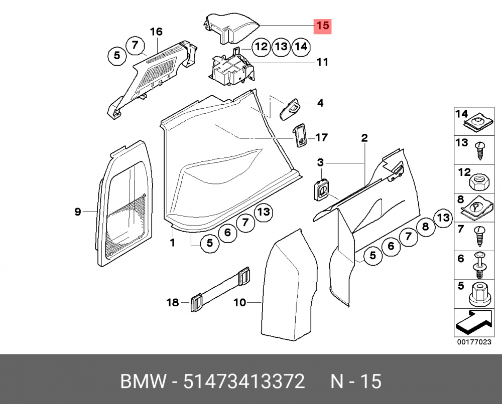 51473413372 BMW Щиток механизма втягивания ремня безоп.П