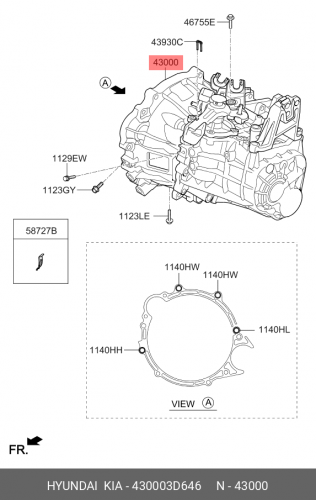 43000-3D646 HYUNDAI KIA Трансмиссия в сборе мкп