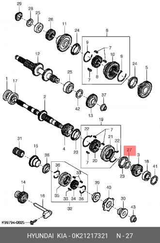 0K212-17321 HYUNDAI KIA Кольцо d=31mm