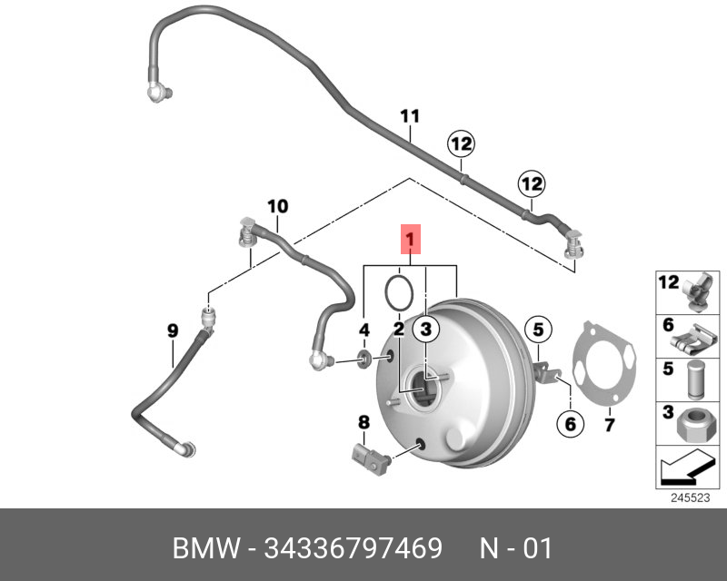 34336797469 BMW Усилитель тормозов