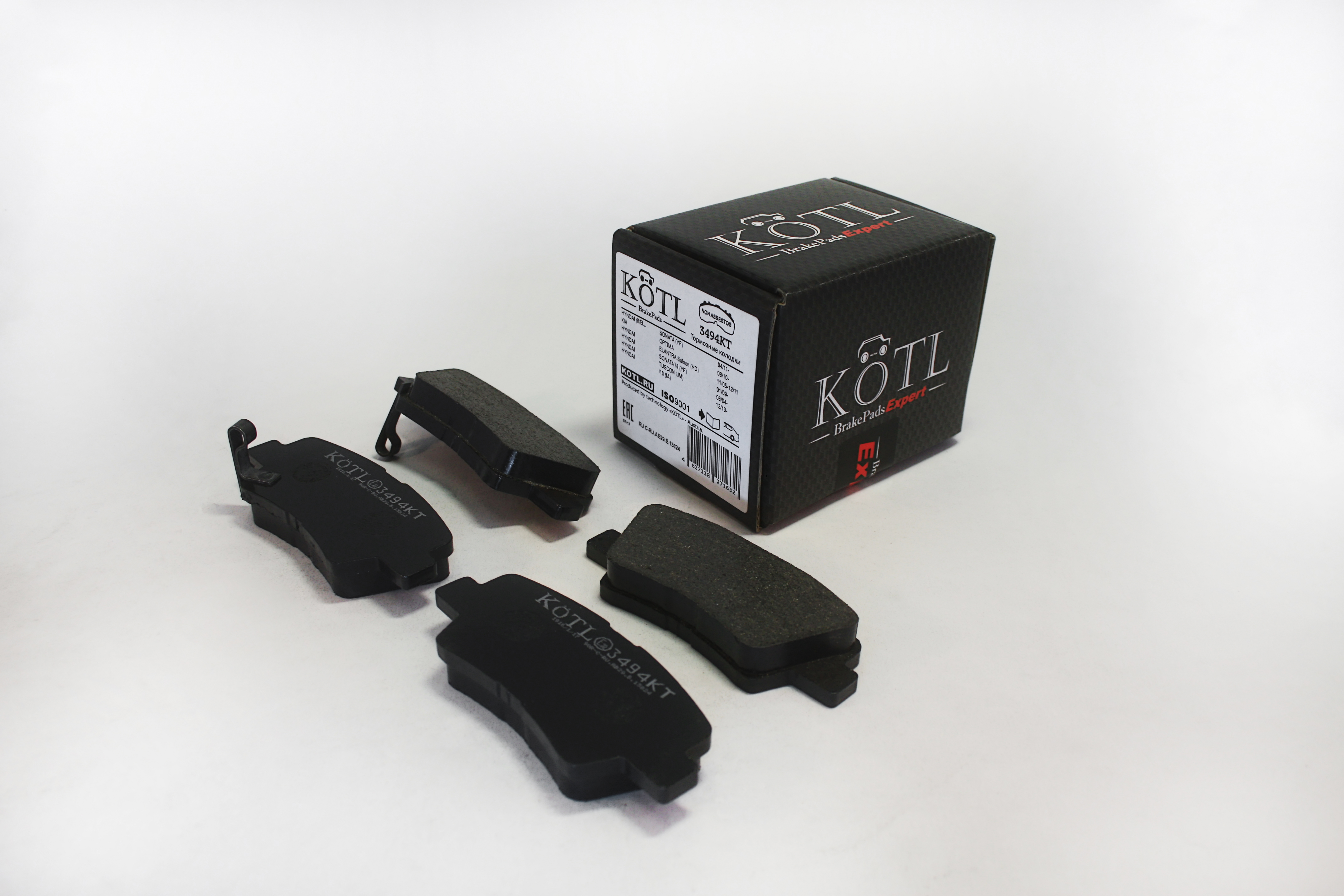 3494KT KOTL Колодки тормозные дисковые задние к-т HYUNDAI SOLARIS 10-/SONATA V (NF) 05-/KIA