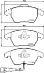 8DB355010581 HELLA колодки тормозные дисковые Volkswagen EOS (1F7, 1F8).