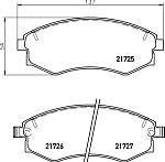 MDB1488 MINTEX 21725/17.0mm/Торм.колодки Huyndai Lantra+Sonata 95-01 пер.