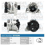 5510296 MEAT&DORIA Генератор. 14V 90A Audi A4 (8D2), VW Passat (3B3)