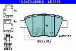 13047038582 ATE 13.0470-3858.2 колодки дисковые задние!\ Audi A3, VW Golf, Skoda Superb, Seat Leon all 08>