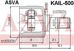 KAIL500 ASVA ШРУС ВНУТРЕННИЙ ЛЕВЫЙ 25x41x27