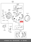 GS8707 TRW Колодки тормозные HYUNDAI GETZ 05- барабан.