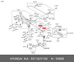 551182Y100 HYUNDAI / KIA ВТУЛКА РЫЧАГА ПОДВЕСКИ