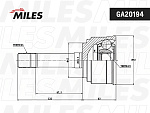 GA20194 MILES ШРУС наружный KIA SPORTAGE 2.0 94-03 (GSP 899053) GA20194