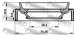 95JAS40701017L FEBEST САЛЬНИК ПРИВОДА 38.3X70.25X9.9X16.9