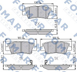 FO899281 FOMAR Колодки тормозные дисковые. KIA/SSANGYONG CS35/EC7/EC7-RV/Emgrand/Avante/Azera/Elantra/Grandeur/i10/i35/NF/Sonata/Sonica/Tucson/Sonata/Verna/Opirus/Optima/Soul/K2/K3/K3S/K5/Actyon/Actyon Sports/Korando/Korando C/Tivoli/Tivoli air/XLV