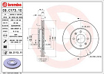 09C17311 BREMBO Диск торм.пер.KIA RIO III 11-17 256x22