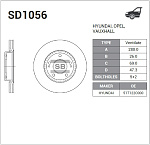 SD1056 SANGSIN BRAKE Торм.диск пер.вент. 5 отв.