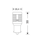 12T25CAN072BL МАЯК Лампа светодиодная сигнальная P21W  BA15s Super White 12V цена за комплект 12T25CAN072BL