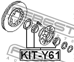 KITY61 FEBEST Подшипник ступицы, комплект. NISSAN PATROL/SAFARI Y61 1997-2006