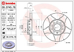 09574576 BREMBO Диск тормозной передний (вент.) AUDI 100 /Avant (C4 / A4) 2.3E 5cyl. (12.90-94) (кол-во в уп. 2) (за