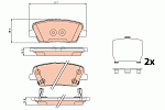GDB3624 TRW Колодки тормозные HYUNDAI SANTA FE (CM) 2.2D 09- KIA SORENTO (XM) 09- задние