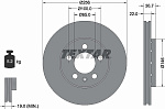 92082205 TEXTAR Диск торм.пер.AUDI A1, A1 Sportback, A2, A3 96=> PRO+