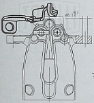 CF084709 TRIALLI Суппорт торм. для а/м Kia Ceed (12-)/Pro Ceed (13-) зад. лев. d=34мм (а/м без EPB) (CF 084709)