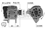 210496 ERA Генератор AUDI/VW 1.9TDi/2.0TDi 05- 210496