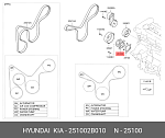 251002B010 HYUNDAI / KIA Насос водяной (помпа)