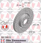 100330052 ZIMMERMANN ДИСК ТОРМ AUDI A3/Q3/SKO OCTAVIA/SUPERB/VW GOLF 1.4-2.0/1.9-2.5TDI 03- ПЕР ВЕНТ ПЕРФО 312X25