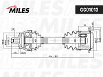 GC01013 MILES Привод в сборе левый AUDI A4/VW PASSAT 1.9TD-2.8 97-00 (ABS) (GKN 301288) GC01013